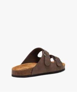 Sandales homme unies avec deux larges brides à boucle - Chevignon
